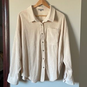 Beige Corduroy Shacket